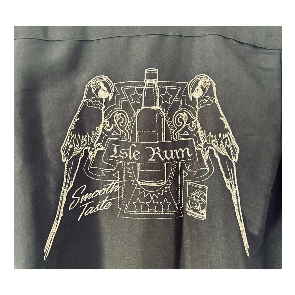 Havanera NWT Men's Size Small Isle Rum Parrots Embroidered Black Button-Up Shirt